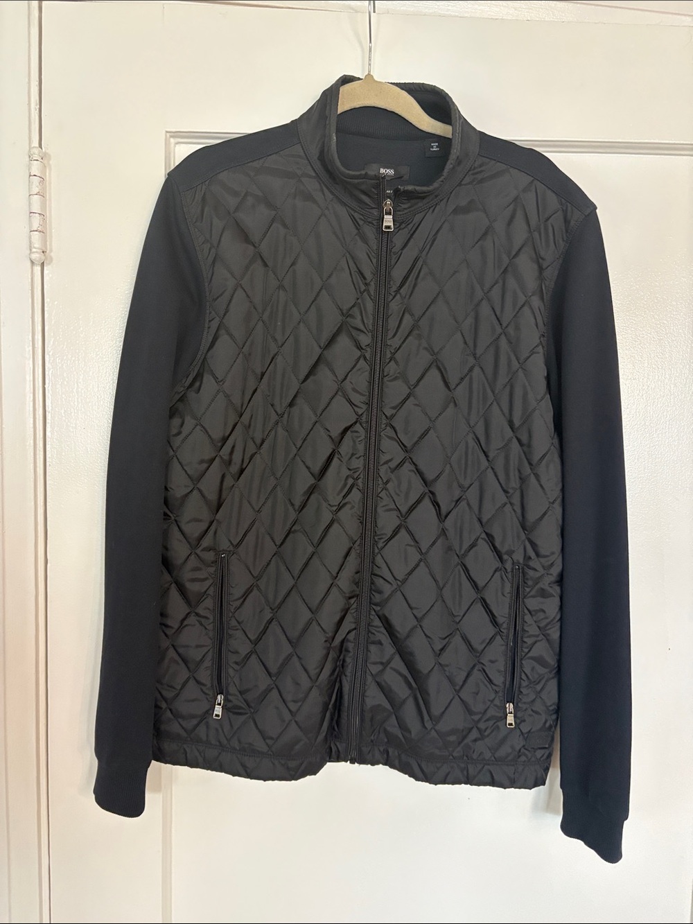 Boss Men's Black Quilted Front Lightweight Jacket
